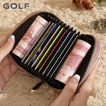 GOLF Дамски къс портфейл 2023 New Letter Retro Fashion Zero Wallet Минималистична чанта за карти Портфейл Малък кожен портфейл