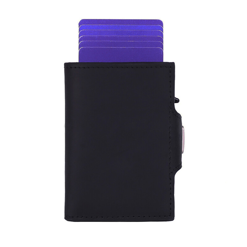 YE TREE Tanki aluminijski metalni novčanik za muškarce s patentnim zatvaračem Držač kreditne kartice RFID novčanik od prave kože koji se otvara za kartice i kovanice Man