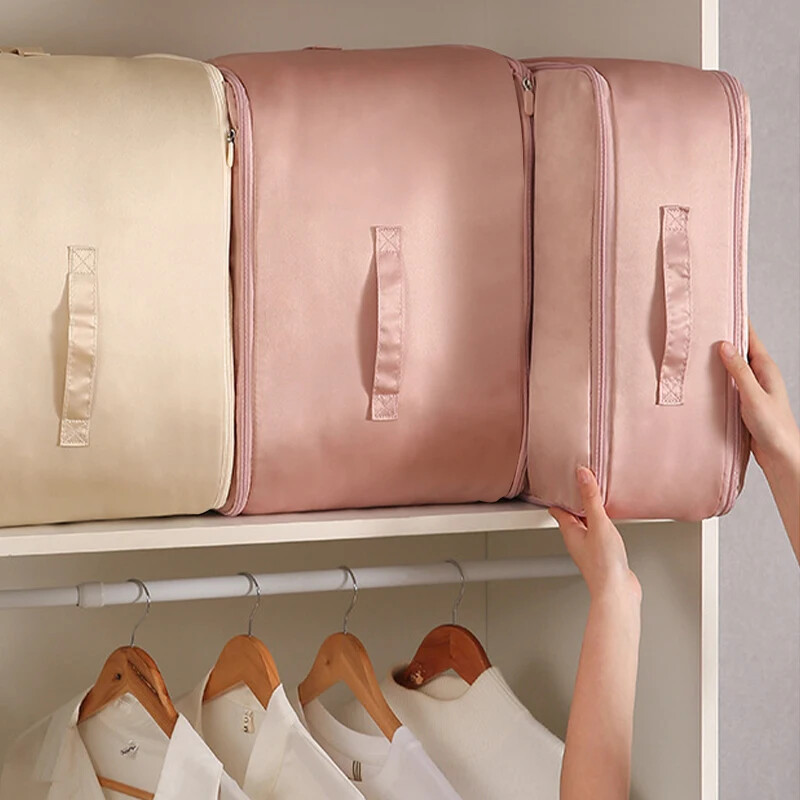 Geantă de depozitare plapumă cu autocompresie Organizator de dulap de capacitate mare Husă de depozitare Organizator de compresie cu economie de spațiu