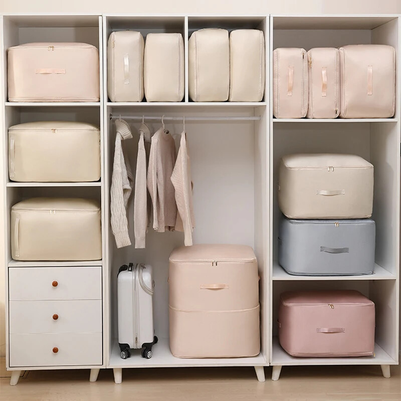 Geantă de depozitare plapumă cu autocompresie Organizator de dulap de capacitate mare Husă de depozitare Organizator de compresie cu economie de spațiu