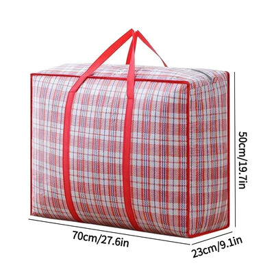Prugasta tkana torba velikog kapaciteta za pohranu Torbe za selidbu Odjeća Poplun Pokrivač Paket za pakiranje prtljage Zip Torba Kućni organizator