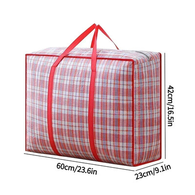 Prugasta tkana torba velikog kapaciteta za pohranu Torbe za selidbu Odjeća Poplun Pokrivač Paket za pakiranje prtljage Zip Torba Kućni organizator