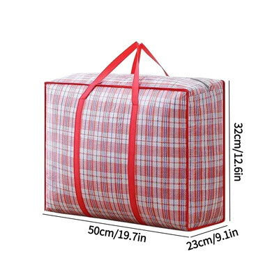 Prugasta tkana torba velikog kapaciteta za pohranu Torbe za selidbu Odjeća Poplun Pokrivač Paket za pakiranje prtljage Zip Torba Kućni organizator
