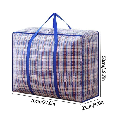Prugasta tkana torba velikog kapaciteta za pohranu Torbe za selidbu Odjeća Poplun Pokrivač Paket za pakiranje prtljage Zip Torba Kućni organizator