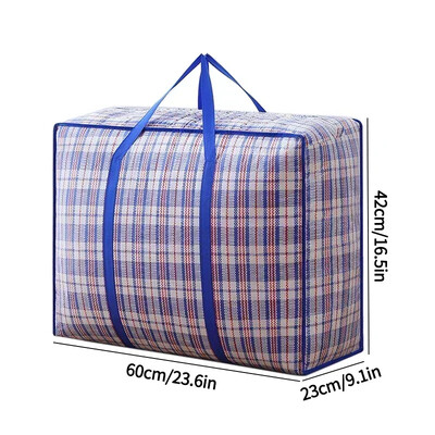 Prugasta tkana torba velikog kapaciteta za pohranu Torbe za selidbu Odjeća Poplun Pokrivač Paket za pakiranje prtljage Zip Torba Kućni organizator