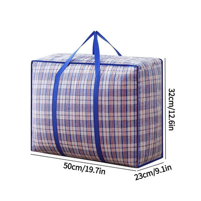 Prugasta tkana torba velikog kapaciteta za pohranu Torbe za selidbu Odjeća Poplun Pokrivač Paket za pakiranje prtljage Zip Torba Kućni organizator