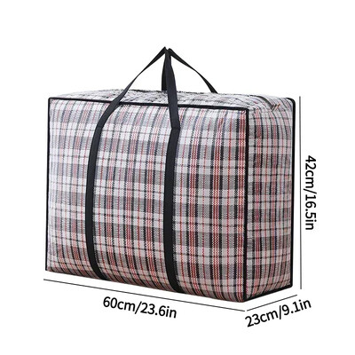 Prugasta tkana torba velikog kapaciteta za pohranu Torbe za selidbu Odjeća Poplun Pokrivač Paket za pakiranje prtljage Zip Torba Kućni organizator