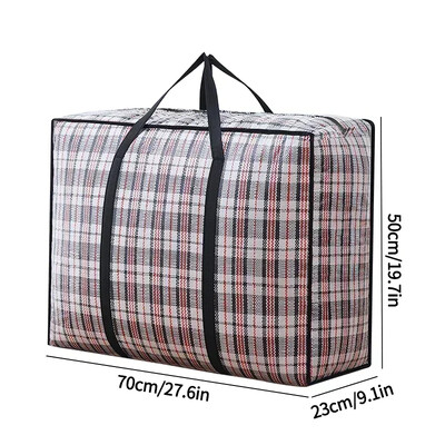 Prugasta tkana torba velikog kapaciteta za pohranu Torbe za selidbu Odjeća Poplun Pokrivač Paket za pakiranje prtljage Zip Torba Kućni organizator
