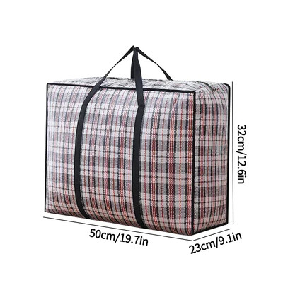 Prugasta tkana torba velikog kapaciteta za pohranu Torbe za selidbu Odjeća Poplun Pokrivač Paket za pakiranje prtljage Zip Torba Kućni organizator