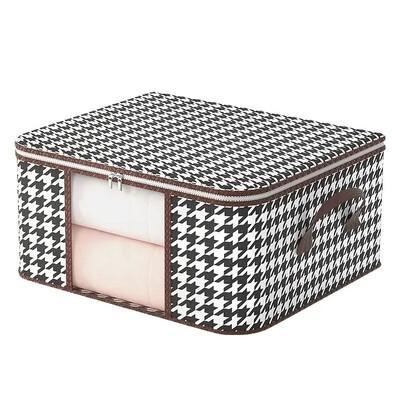 Cutie de depozitare vizibilă de mare capacitate Organizator portabil de haine de uz casnic cu mânere Container pliabil, rezistent la praf, cu fermoar