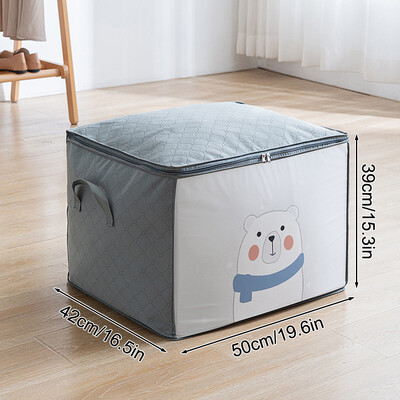 1 vnt Pilkos spalvos neaustinio audinio drabužiai, medvilninis antklodės laikymo krepšys, drėgmei atspari namų saugykla, storas bagažo pakavimo krepšys