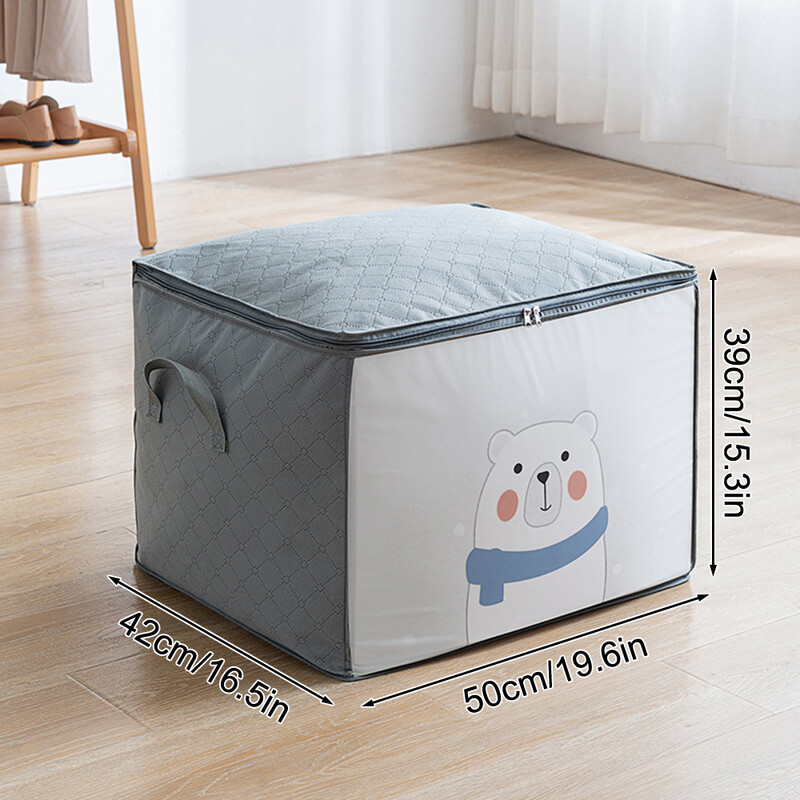 1 vnt Pilkos spalvos neaustinio audinio drabužiai, medvilninis antklodės laikymo krepšys, drėgmei atspari namų saugykla, storas bagažo pakavimo krepšys