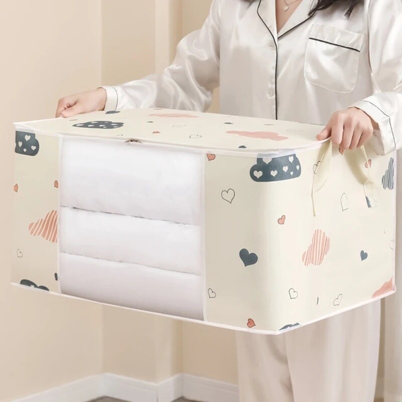 Antklodės laikymo krepšys Neperšlampamas didelės talpos antklodžių rūšiavimo maišai Dulkių nepraleidžiantys spintos tvarkyklės Dėžės po lova Buitinė saugykla