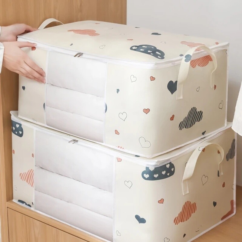 Antklodės laikymo krepšys Neperšlampamas didelės talpos antklodžių rūšiavimo maišai Dulkių nepraleidžiantys spintos tvarkyklės Dėžės po lova Buitinė saugykla