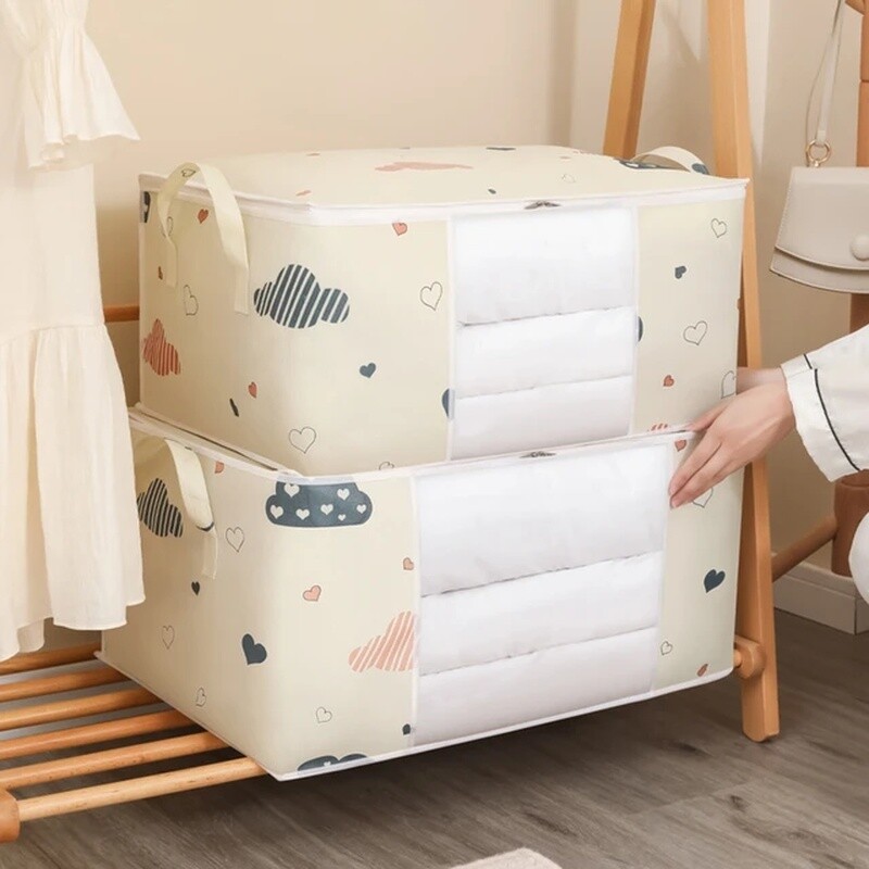 Antklodės laikymo krepšys Neperšlampamas didelės talpos antklodžių rūšiavimo maišai Dulkių nepraleidžiantys spintos tvarkyklės Dėžės po lova Buitinė saugykla
