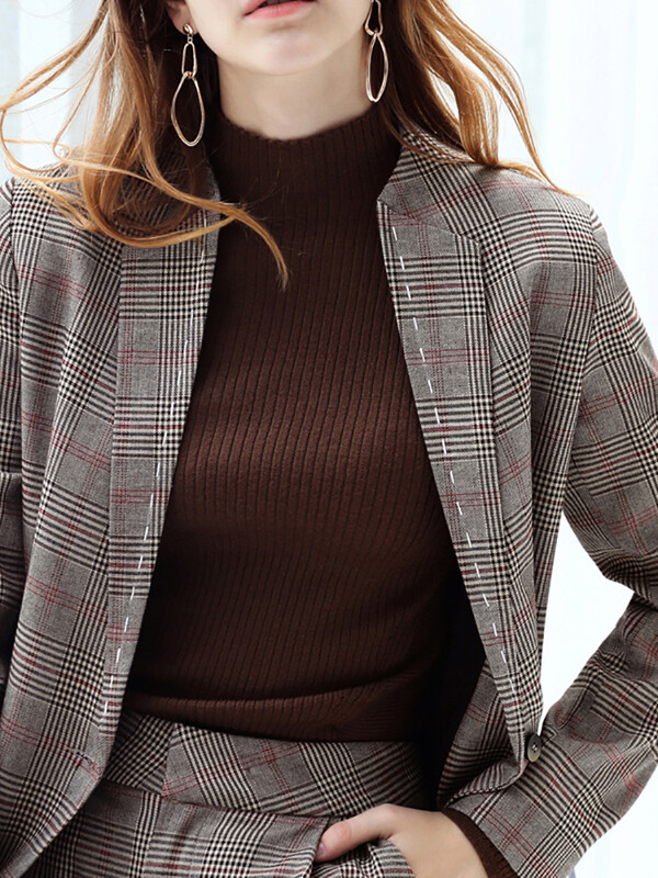 AMII Minimalističke hlače Ženska zimska moda 2022., Ležerna karirana, Elegantan temperament Pogodan za sve Kombinirani sako zasebno 11840248