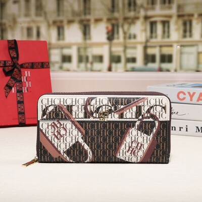 CH Prémium összecsukható, nyomtatott monogramos dizájn kiváló minőségű luxus női kézitáskák négyzet alakú pénztárca klasszikus vintage design divat