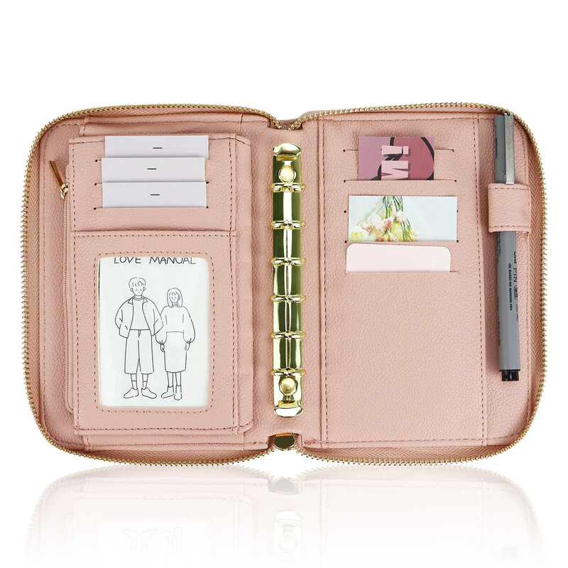 Obálka A7 Ružová čierna s peňažným rozpočtom, peňaženkový systém, obálky, zakladač, poznámkový blok na rozpočtovanie a šetrenie peňazí, iba obal