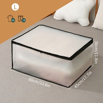 PEVA Geantă de depozitare pliabilă pentru haine translucide Pătură pilota Dulap pentru pulovere Organizator cu fermoar Cutie de depozitare Pungi pentru praf Cub