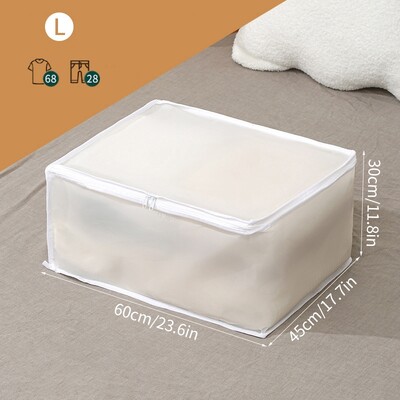 PEVA Geantă de depozitare pliabilă pentru haine translucide Pătură pilota Dulap pentru pulovere Organizator cu fermoar Cutie de depozitare Pungi pentru praf Cub