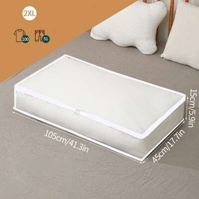 PEVA Geantă de depozitare pliabilă pentru haine translucide Pătură pilota Dulap pentru pulovere Organizator cu fermoar Cutie de depozitare Pungi pentru praf Cub