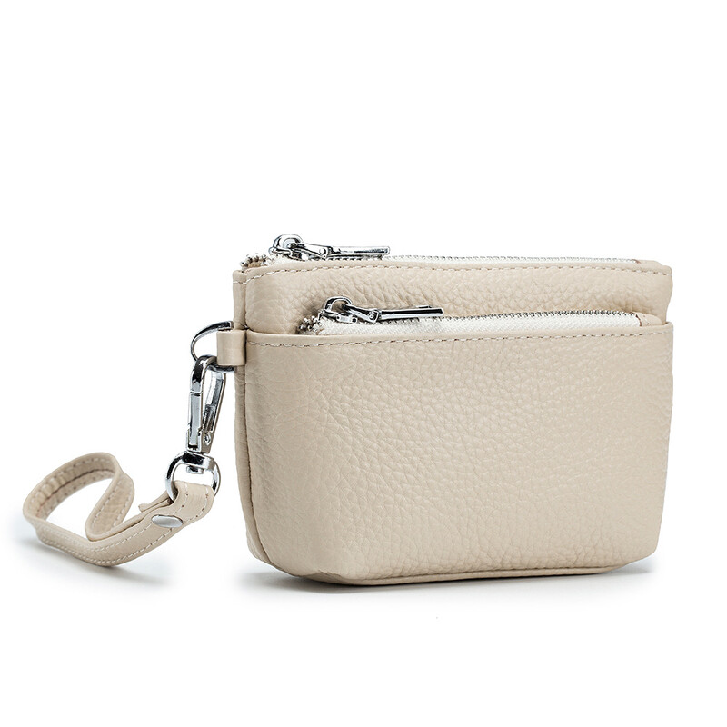 Poșetă din piele naturală Genți portofel din piele de vacă Poșetă mică pentru monede Suport card Geantă de mână cu cheie Ruj Husă de depozitare pentru căști pentru femei