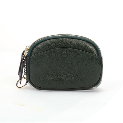 Νέο γυναικείο πορτοφόλι Πορτοφόλι με κέρματα διπλής στρώσης Απλό γνήσιο δέρμα κοντά πορτοφόλια Θήκη για κάρτες Τσάντες οργάνωσης Γυναικεία τσάντα Clutch Money Bag