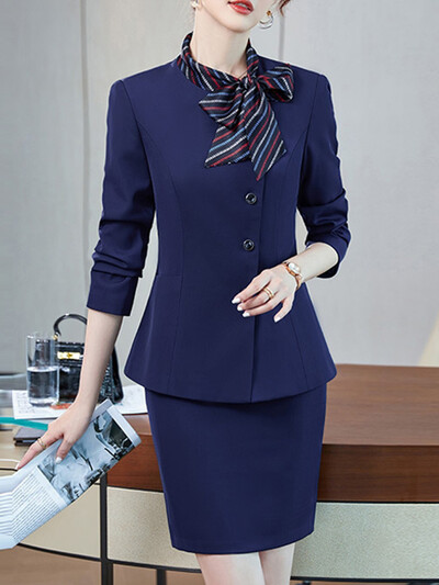 Yitimuceng Elegantni uredski komplet hlača za žene, odijela s hlačama s jednim kopčanjem, uska odjeća, moderna nova 2 kom.