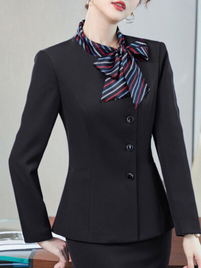 Yitimuceng Elegantni uredski komplet hlača za žene, odijela s hlačama s jednim kopčanjem, uska odjeća, moderna nova 2 kom.