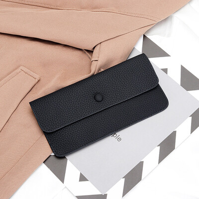 100% īstas ādas sieviešu garš maks Luksusa plāns sajūga aploksne naudas soma Sieviešu modes govs ādas ID kredītkartes turētāja somiņa