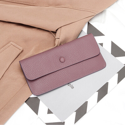 100% īstas ādas sieviešu garš maks Luksusa plāns sajūga aploksne naudas soma Sieviešu modes govs ādas ID kredītkartes turētāja somiņa