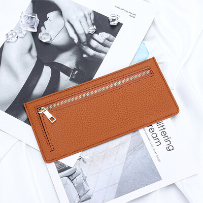 Tanak držač kartice od prave kože Pametni novčanik Ženska goveđa koža Držači kreditnih kartica Ultratanki novčanik Ženska torbica za kovanice