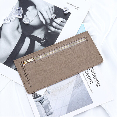 Tanak držač kartice od prave kože Pametni novčanik Ženska goveđa koža Držači kreditnih kartica Ultratanki novčanik Ženska torbica za kovanice