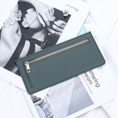 Tanak držač kartice od prave kože Pametni novčanik Ženska goveđa koža Držači kreditnih kartica Ultratanki novčanik Ženska torbica za kovanice