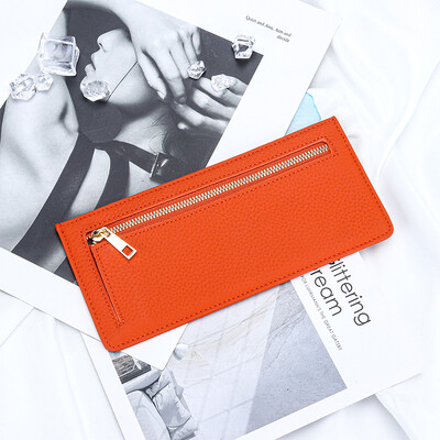 Tanak držač kartice od prave kože Pametni novčanik Ženska goveđa koža Držači kreditnih kartica Ultratanki novčanik Ženska torbica za kovanice