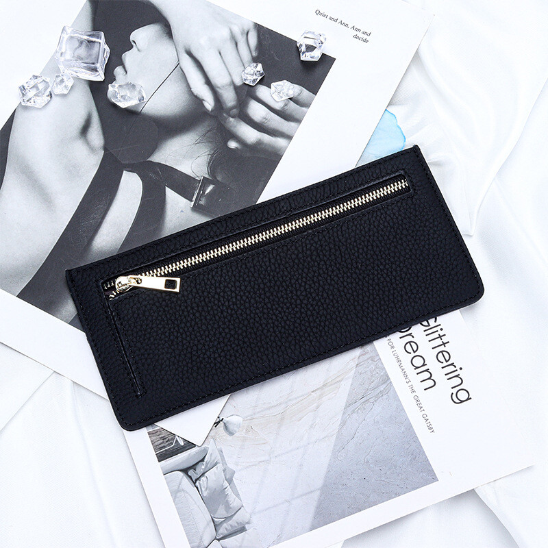 Tanak držač kartice od prave kože Pametni novčanik Ženska goveđa koža Držači kreditnih kartica Ultratanki novčanik Ženska torbica za kovanice