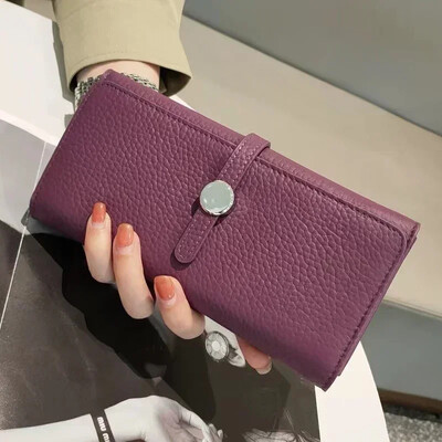 Valódi bőr pénztárca női hosszú kuplung divat luxusmárkás női pénztárcák kártyatartó cipzáras érme zseb kiváló minőségű billfold