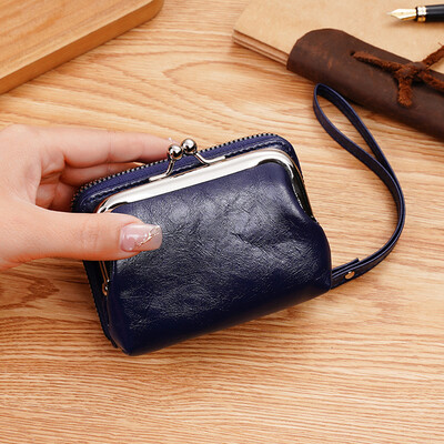 Modni novčanici i torbice PU kožna torbica za novac Ženska kratka torbica s kopčom Držači kartica za male kovanice Plava crvena spojka Novi ženski novčanik