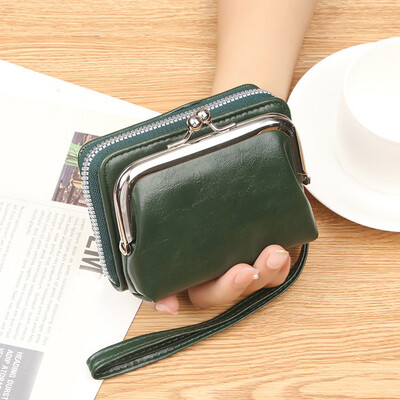 Modni novčanici i torbice PU kožna torbica za novac Ženska kratka torbica s kopčom Držači kartica za male kovanice Plava crvena spojka Novi ženski novčanik