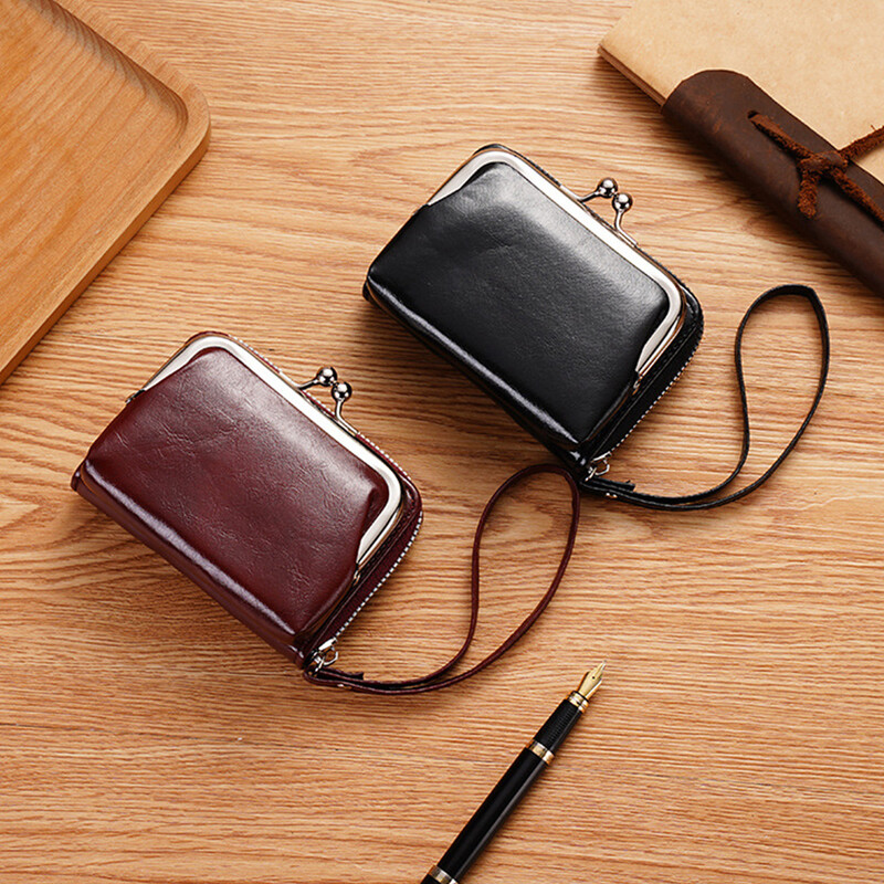 Modni novčanici i torbice PU kožna torbica za novac Ženska kratka torbica s kopčom Držači kartica za male kovanice Plava crvena spojka Novi ženski novčanik