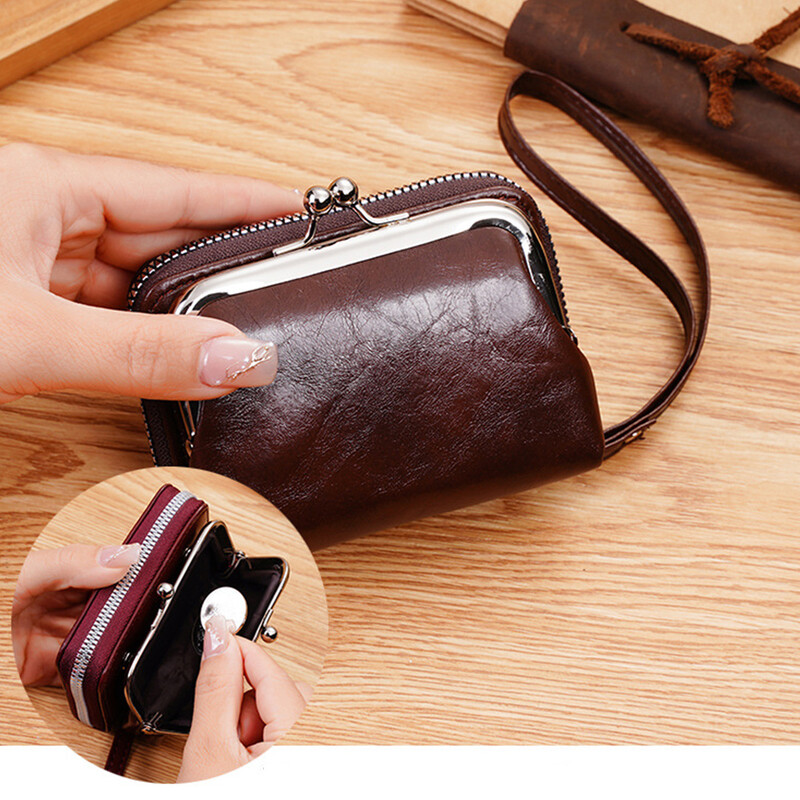 Modni novčanici i torbice PU kožna torbica za novac Ženska kratka torbica s kopčom Držači kartica za male kovanice Plava crvena spojka Novi ženski novčanik