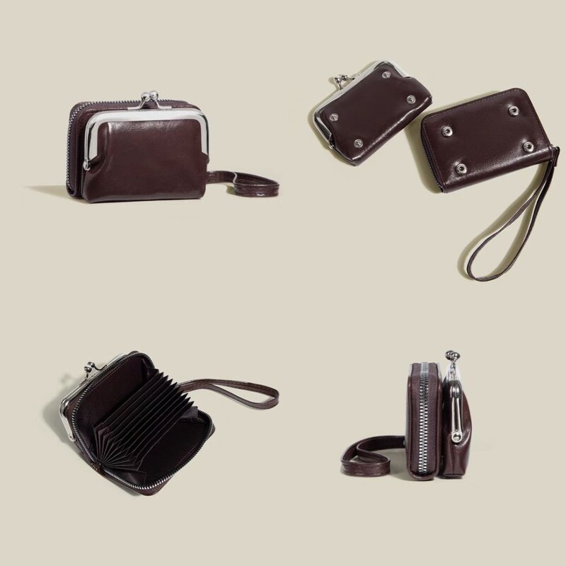 Modni novčanici i torbice PU kožna torbica za novac Ženska kratka torbica s kopčom Držači kartica za male kovanice Plava crvena spojka Novi ženski novčanik