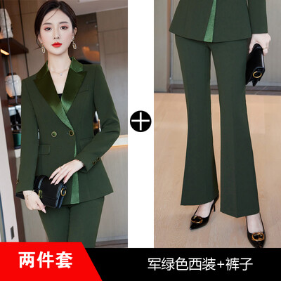 Dvodijelni set veličine Formal Work Career Blazer kaput s kompletom s hlačama Odijelo 2024. Novo žensko odijelo s hlačama