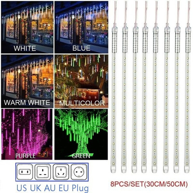 LED meteoru dušas lietus gaismas ūdensnecaurlaidīgas krītošas lietus lāses pasaku stīgu lampiņas Ziemassvētku brīvdienu ballītei iekšpagalma dekors 30/50cm