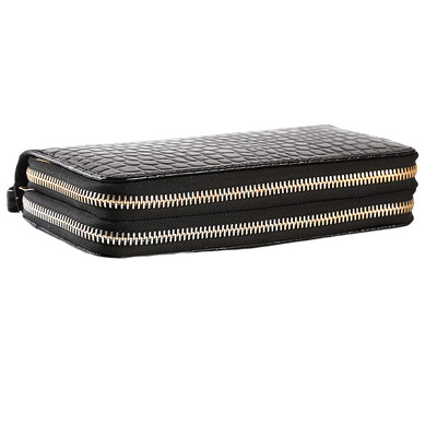 piros/fehér/fekete Női Dupla cipzáras pénztárcák Női pénztárca Divatos pénztárca Női hosszú design kézitáska telefontáska Akció