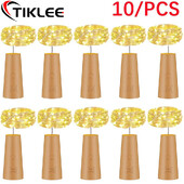 10db 3 méteres borosüveg parafa LED-füzérfüzér fények ünnepi tündérfények bár palacklámpák