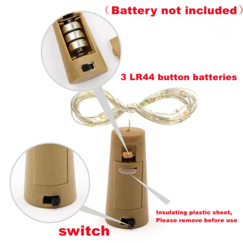 10db 3 méteres borosüveg parafa LED-füzérfüzér fények ünnepi tündérfények bár palacklámpák