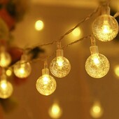 LED String Fairy Light 220V 10M/20M/30M kristály buborékgömb kültéri lámpa izzók füzér dekoráció vízálló kert karácsony