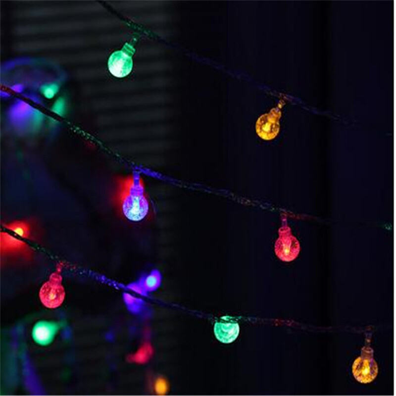 LED String Fairy Light 220V 10M/20M/30M kristály buborékgömb kültéri lámpa izzók füzér dekoráció vízálló kert karácsony