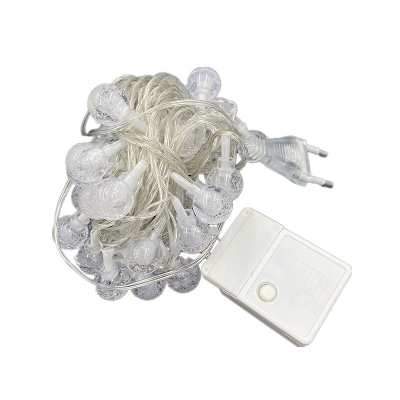 LED String Fairy Light 220V 10M/20M/30M kristály buborékgömb kültéri lámpa izzók füzér dekoráció vízálló kert karácsony